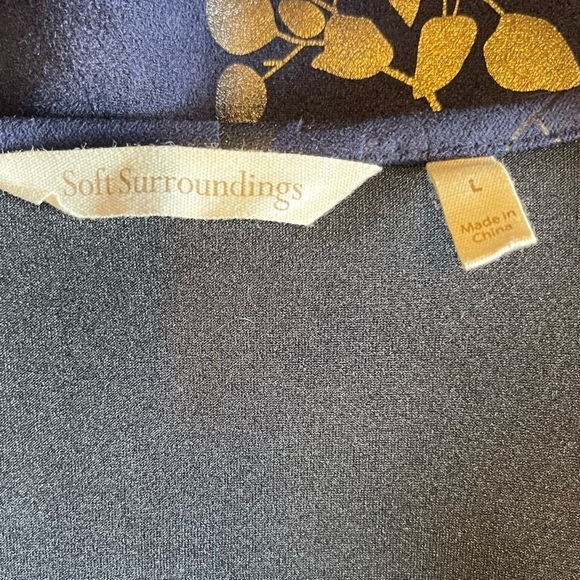 Soft Surroundings Navy Blue Metallic Blazer Cardigan Size Large - Picture 3 of 6